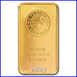 1 oz Perth Mint Gold Bar. 9999 Fine Gold With Assay Cert