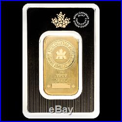 1 oz RCM Royal Canadian Mint Gold Bar. 9999 Fine Sealed In Assay
