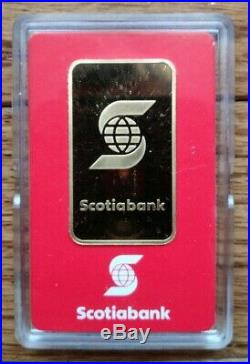 1 oz Scotiabank Gold Bar Valcambi Suisse. 9999 Fine Gold Bar In Assay
