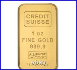 1 troy ounce 999.9 gold bar CREDIT SUISSE FINE GOLD