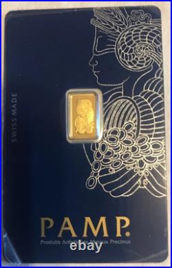 1g. 999 fine Gold PAMP Bullion Bar. Solid pure 24k gold for investment/gift 1g. 999 fine Gold PAMP Bullion Bar. Solid pure 24k gold for investment/gift