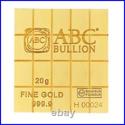 1gr 999.9 Fine Solid Gold Bullion ABC Mint Certified Ingot Bar in Capsule