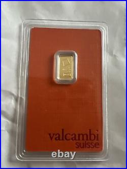 1gram Valcambi Fine 24k Gold Bar Certified New And Sealed