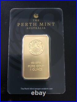 1oz Perth Mint Gold Bar 99.99 Fine in Assay