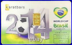 2014 Gold Karatbars 1 Gram 999.9 Fine Bar Brazil Soccer Sealed In Assay Card