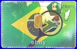 2014 Gold Karatbars 1 Gram 999.9 Fine Bar Brazil Soccer Sealed In Assay Card