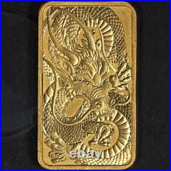 2021 Australia Gold $100 Dragon Bar 1 Ounce. 9999 Fine Impaired