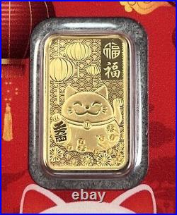 2023 Good Luck Kitty 5 Gram. 9999 Fine Gold Pamp Suisse Limited Edition