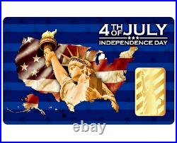 2024 INDEPENDENCE DAY 1/10 oz Pure Gold Bar in Assay. 9999 Fine Gold