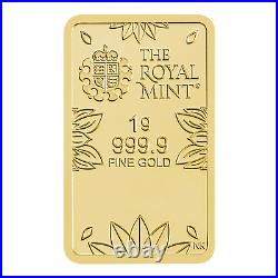 2024 UK 1g Gold OM Bar Royal Mint. 9999 Fine Gold In Henna Design Assay