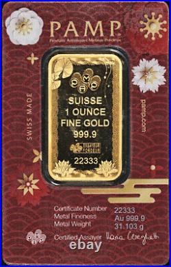 2025 Pamp Suisse 1 Ounce Gold Bar Good Luck Koi. 9999 Fine Sealed Assay STOCK 2025 Pamp Suisse 1 Ounce Gold Bar Good Luck Koi. 9999 Fine Sealed Assay STOCK