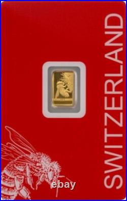 2025 Switzerland PAMP Bee Fine 1 g Gold Bar 9999 Gold Coin Swiss Fauna Wildlife