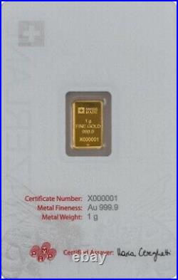 2025 Switzerland PAMP Bee Fine 1 g Gold Bar 9999 Gold Coin Swiss Fauna Wildlife