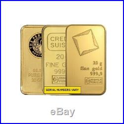 20 gram Generic Gold Bar. 999+ Fine (Secondary Market)