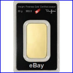 20 gram Gold Bar Argor Heraeus 999.9 Fine in Assay