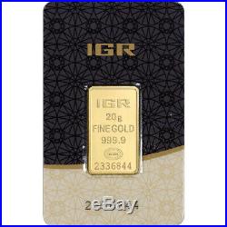 20 gram IGR Gold Bar Istanbul Gold Refinery 999.9 Fine in Sealed Assay