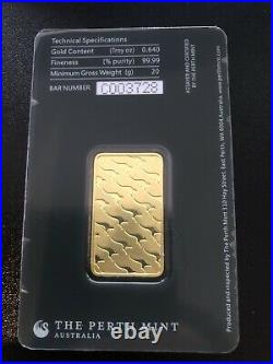 20 gram Perth Mint Gold Bar 99.99 Fine in Assay