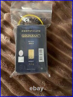 20 x 0.5 Gram IGR Istanbul Gold Bar. 9999 Fine in Assay