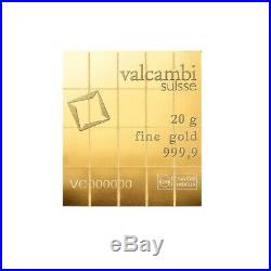 20 x 1 gram Gold Valcambi CombiBar. 9999 Fine (In Assay)