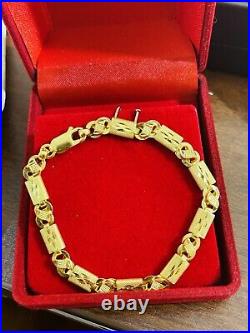 22K Yellow Saudi UAE Gold Fine 916 Womens Baht Bracelet Fits 6.5Small 5.4g 5mm