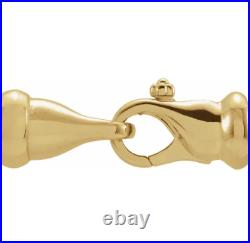 22mm SOLID 14k Yellow Gold Lobster Clasp Tie Bar Pearl 5mm Cup POLISHED ITALY