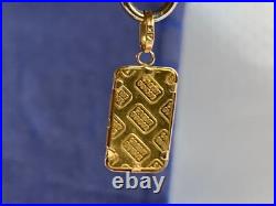 24K & 14K Yellow Gold Ingot Charm 1.27g Fine Jewelry Credit Suisse Gold Bar 24K & 14K Yellow Gold Ingot Charm 1.27g Fine Jewelry Credit Suisse Gold Bar