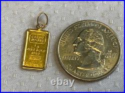 24K & 14K Yellow Gold Ingot Charm 1.27g Fine Jewelry Credit Suisse Gold Bar 24K & 14K Yellow Gold Ingot Charm 1.27g Fine Jewelry Credit Suisse Gold Bar