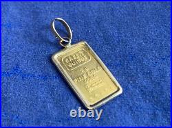 24K & 14K Yellow Gold Ingot Charm 1.27g Fine Jewelry Credit Suisse Gold Bar 24K & 14K Yellow Gold Ingot Charm 1.27g Fine Jewelry Credit Suisse Gold Bar