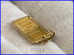 24K & 14K Yellow Gold Ingot Charm 1.27g Fine Jewelry Credit Suisse Gold Bar 24K & 14K Yellow Gold Ingot Charm 1.27g Fine Jewelry Credit Suisse Gold Bar