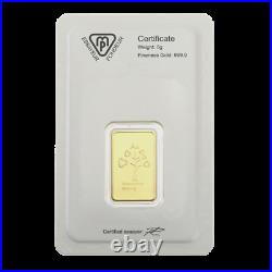 24 K GOLD BULLION BAR 999,9 Metalor Suisse 5 Gram BRAND NEW FINE GOLD SEALED