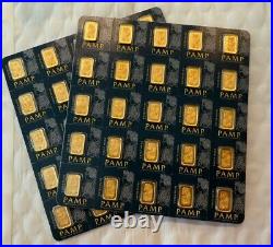 25 X 1 Gram Gold Bar Divisible PAMP Suisse MULTIGRAM. 9999 Fine Gold Bar