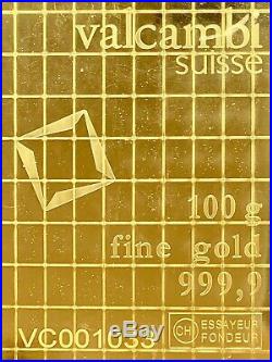 (2X) Valcambi Suisse Gold 1 Gram Bar 24KT. 9999 Fine BRAND NEW Sheet 2 BARS