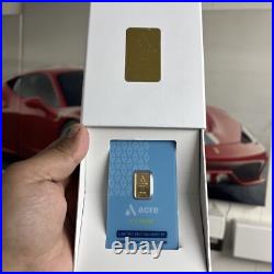2.5 Gram. 9999 Fine Gold Acre Bar in Assay Original Gift Box SEALED