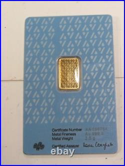 2.5 Gram Acre Limited Edition 999.9 Fine Gold Bar Sealed Blue Card