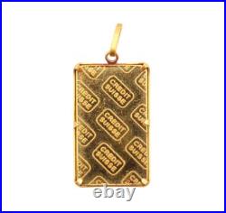 2.5 Gram Credit Swiss. 999 Fine Gold Bullion Bar 22k Pendant 3.23 Grams total 2.5 Gram Credit Swiss. 999 Fine Gold Bullion Bar 22k Pendant 3.23 Grams total