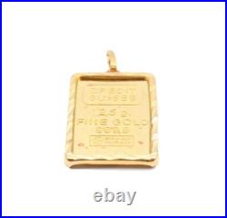 2.5 Gram Credit Swiss. 999 Fine Gold Bullion Bar 22k Pendant 3.23 Grams total 2.5 Gram Credit Swiss. 999 Fine Gold Bullion Bar 22k Pendant 3.23 Grams total