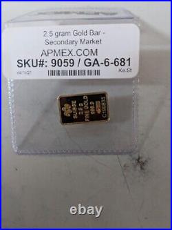 2.5 Gram Gold Bar APMEX Secondary Market