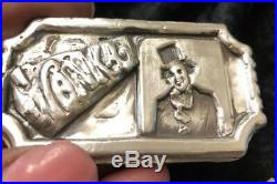 2.5 Troy Oz. MK BarZ Willie Wonka Golden Ticket Bar. 999 Fine Silver