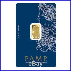 2.5 gram Gold Bar PAMP Suisse Lady Fortuna Veriscan. 9999 Fine (In Assay)