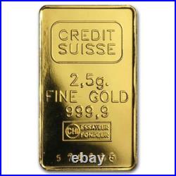 2.5 gram Gold Bar Random Brand Secondary Market 999.9 Fine
