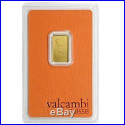 2.5 gram Gold Bar Valcambi Suisse. 9999 Fine (In Assay)
