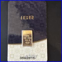 2.5 gram IGR 999.9 Fine Gold Bar With Assay Certificate #3592615