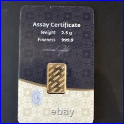 2.5 gram IGR 999.9 Fine Gold Bar With Assay Certificate #3592615