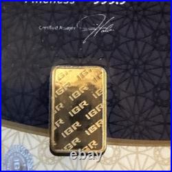 2.5 gram IGR 999.9 Fine Gold Bar With Assay Certificate #3592615