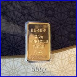 2.5 gram IGR 999.9 Fine Gold Bar With Assay Certificate #3592615