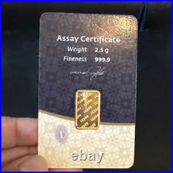 2.5 gram IGR 999.9 Fine Gold Bar With Assay Certificate #3592615