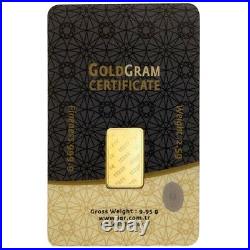 2.5 gram Istanbul Gold Refinery (IGR) Bar. 9999 Fine (In Assay)