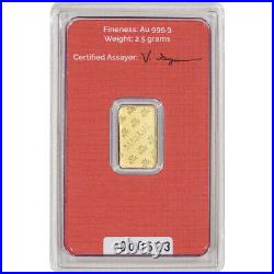 2.5 gram RMC Gold Bar Republic Metals Corp 999.9 Fine in Sealed Assay