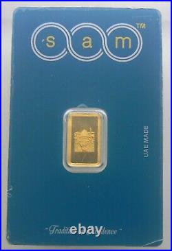 2.5 gram Sealed Gold Bar sam Precious Metals. 9999 Fine Al-Aqsa Mosque