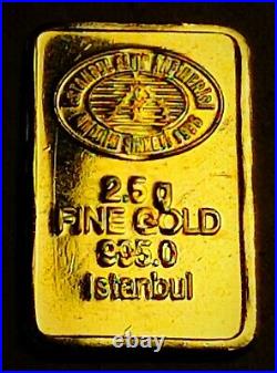 2.5g Gold Bar IGR Istanbul Turkey. 995 Fine In Assay WithSerial # rare older bar